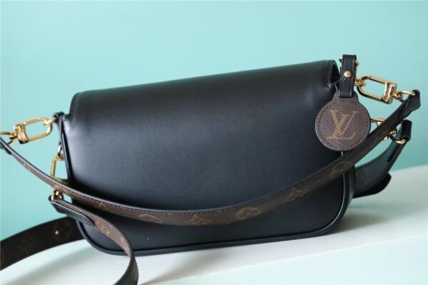1:1 Replica Louis Vuitton LV Swing Black Leather Luxury Bag For Women M20393 - 24cm/9.4in