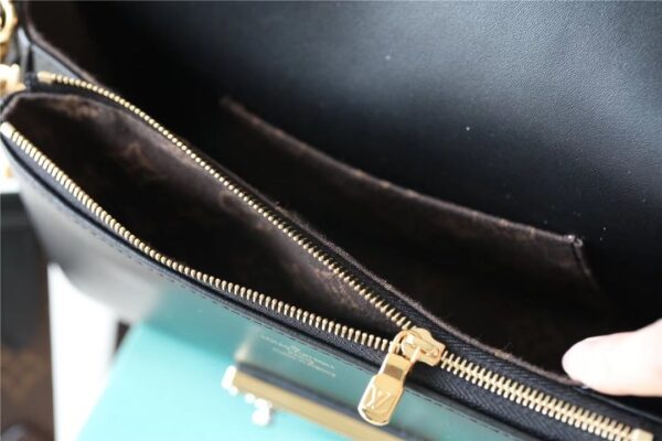 1:1 Replica Louis Vuitton LV Swing Black Leather Luxury Bag For Women M20393 - 24cm/9.4in