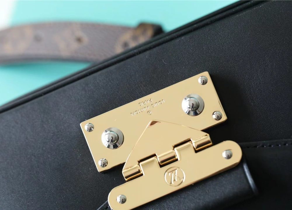 1:1 Replica Louis Vuitton LV Swing Black Leather Luxury Bag For Women M20393 - 24cm/9.4in