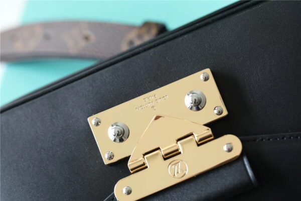 1:1 Replica Louis Vuitton LV Swing Black Leather Luxury Bag For Women M20393 - 24cm/9.4in