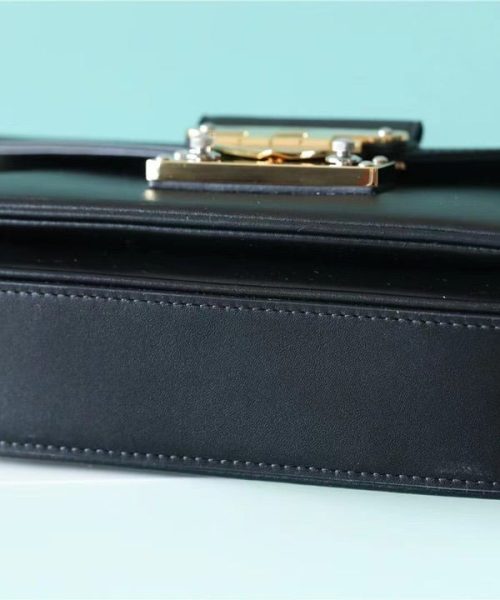 1:1 Replica Louis Vuitton LV Swing Black Leather Luxury Bag For Women M20393 - 24cm/9.4in