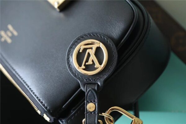 1:1 Replica Louis Vuitton LV Swing Black Leather Luxury Bag For Women M20393 - 24cm/9.4in