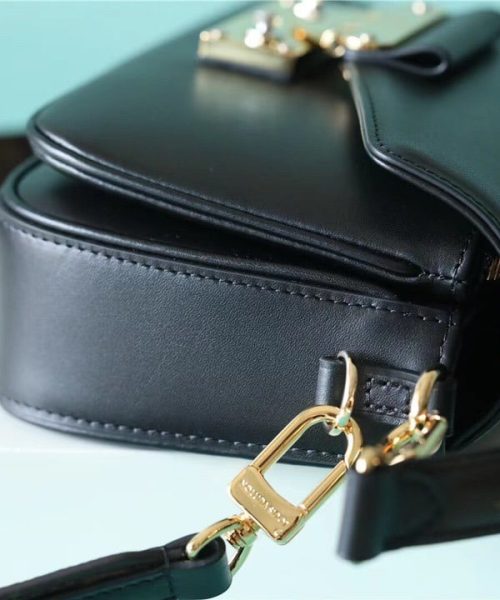 1:1 Replica Louis Vuitton LV Swing Black Leather Luxury Bag For Women M20393 - 24cm/9.4in