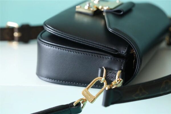 1:1 Replica Louis Vuitton LV Swing Black Leather Luxury Bag For Women M20393 - 24cm/9.4in