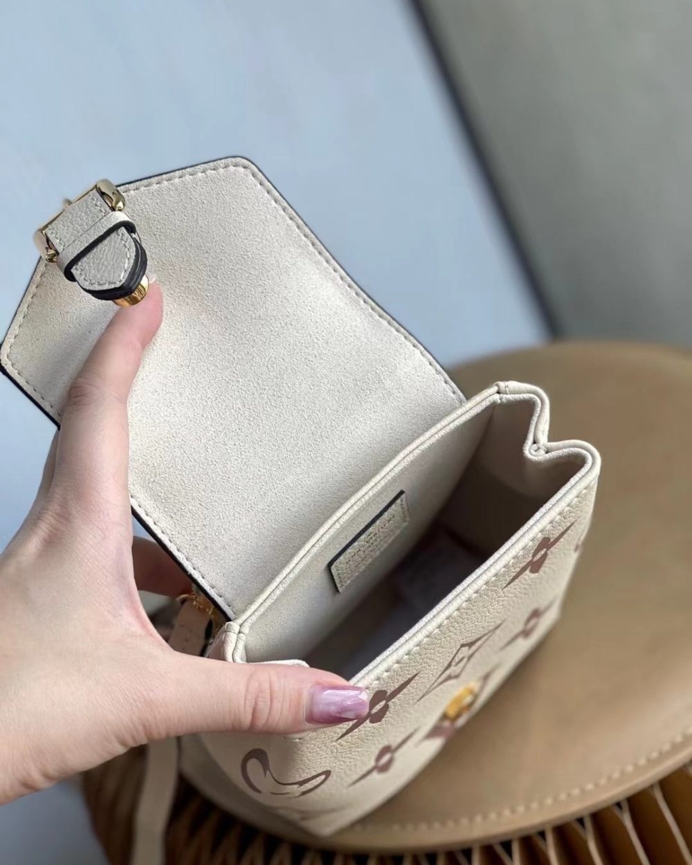 1:1 Replica Louis Vuitton LV Tiny Backpack Bicolor Monogram Empreinte Leather In Cream Luxury Bag For Women - 19cm