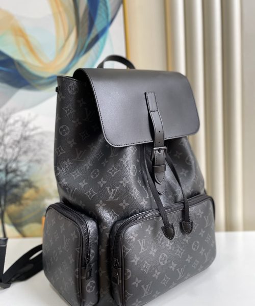 1:1 Replica Louis Vuitton LV Backpack Trio Monogram Eclipse Canvas Black By Virgil Abloh Unique Bag For Men M45538 - 44cm