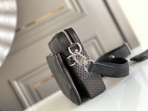 1:1 Replica Louis Vuitton LV Trio Messenger Damier Graphite Black Unique Bag For Men N50017 - 9.8in/25cm
