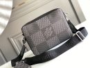 1:1 Replica Louis Vuitton LV Trio Messenger Damier Graphite Black Unique Bag For Men N50017 - 9.8in/25cm