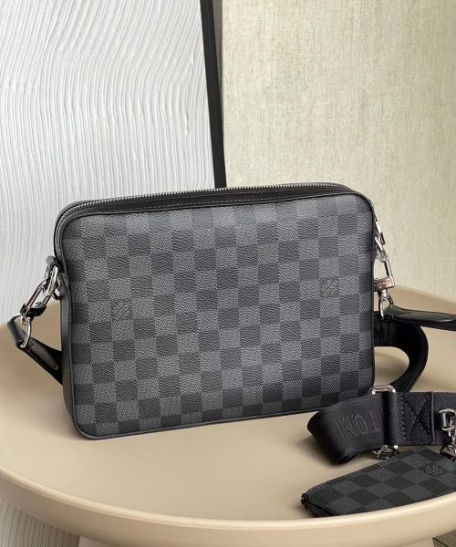 1:1 Replica Louis Vuitton LV Trio Messenger Damier Graphite Canvas Unique Bag For Men N58040 - 9.8in/25cm