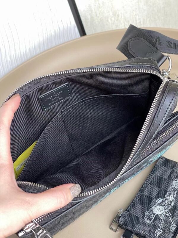 1:1 Replica Louis Vuitton LV Trio Messenger Damier Graphite Canvas Unique Bag For Men N58040 - 9.8in/25cm