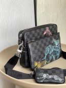 1:1 Replica Louis Vuitton LV Trio Messenger Damier Graphite Canvas Unique Bag For Men N58040 - 9.8in/25cm