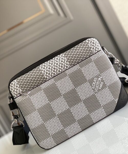1:1 Replica Louis Vuitton LV Trio Messenger Damier Graphite Plaster Unique Bag For Men - 9.8in/25cm