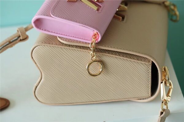 1:1 Replica Louis Vuitton LV Twist MM Bag Epi Beige/ Light Pink Luxury Bag For Women - 9.1in/23cm
