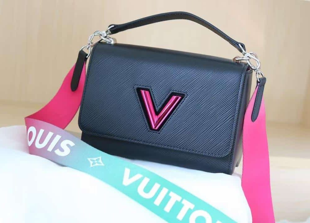 1:1 Replica Louis Vuitton LV Twist MM Bag, Shoulder and Cross Body Bags Luxury Bag For Women Black M59416 - 9.1in/23cm