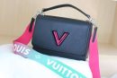 1:1 Replica Louis Vuitton LV Twist MM Bag, Shoulder and Cross Body Bags Luxury Bag For Women Black M59416 - 9.1in/23cm