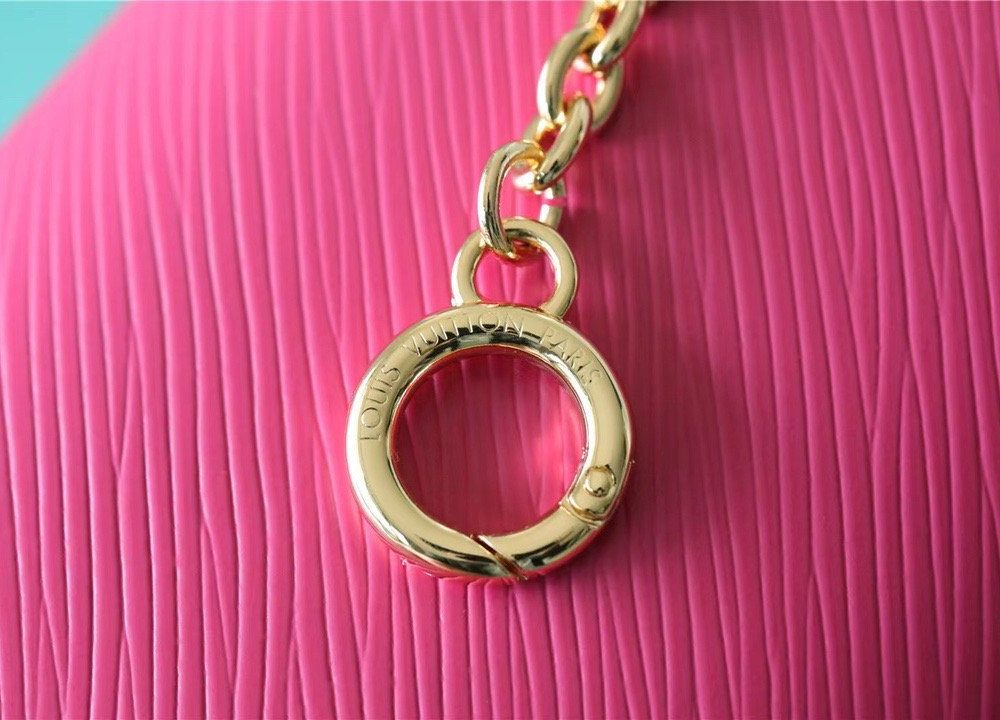 1:1 Replica Louis Vuitton LV Twist MM Epi Leather Luxury Bag For Women Black / Fuchsia M59885 - 9.1in/23cm