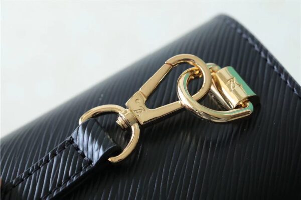 1:1 Replica Louis Vuitton LV Twist MM Epi Leather Luxury Bag For Women Black / Fuchsia M59885 - 9.1in/23cm