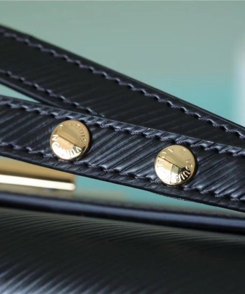 1:1 Replica Louis Vuitton LV Twist MM Epi Leather Luxury Bag For Women Black / Fuchsia M59885 - 9.1in/23cm