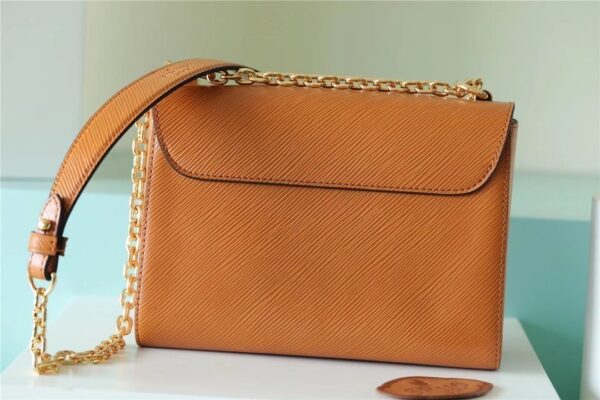 1:1 Replica Louis Vuitton LV Twist MM Epi Gold Miel Brown Luxury Bag For Women M59686 - 9.1in/23cm