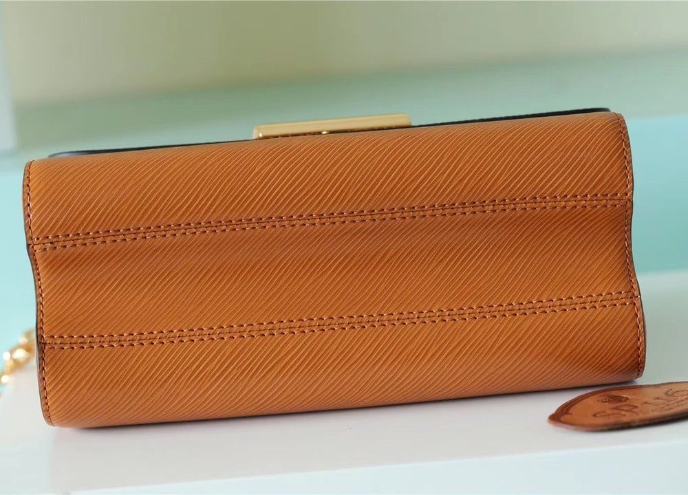 1:1 Replica Louis Vuitton LV Twist MM Epi Gold Miel Brown Luxury Bag For Women M59686 - 9.1in/23cm