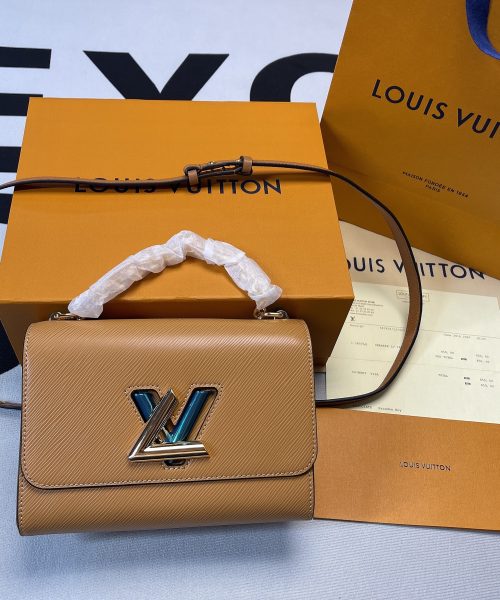 1:1 Replica Louis Vuitton LV Twist MM Epi Gold Miel Brown Luxury Bag For Women M59686 - 9.1in/23cm