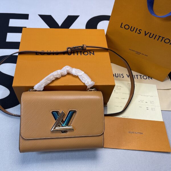 1:1 Replica Louis Vuitton LV Twist MM Epi Gold Miel Brown Luxury Bag For Women M59686 - 9.1in/23cm