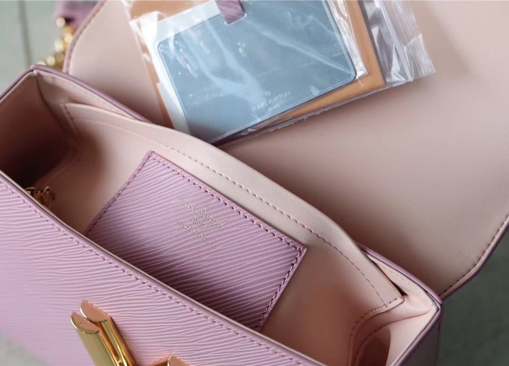 1:1 Replica Louis Vuitton LV Twist MM Epi Guimauve Purple Luxury Bag For Women - 9.1in/23cm