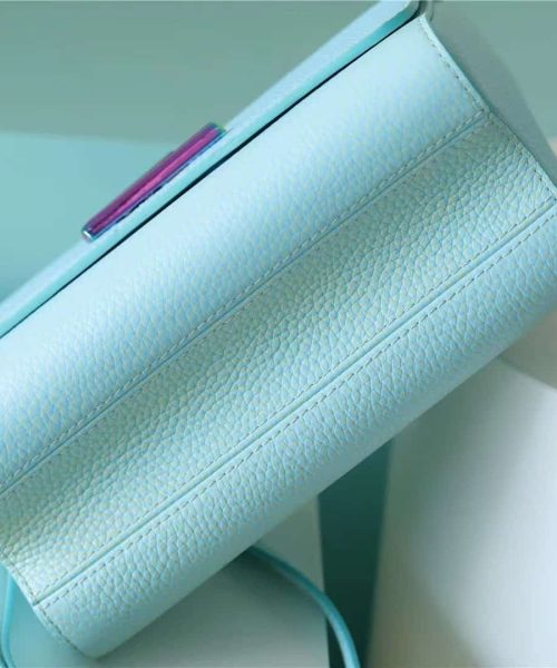1:1 Replica Louis Vuitton LV Twist MM Grain Blue Luxury Bag For Women M20694 - 9.1in/23cm