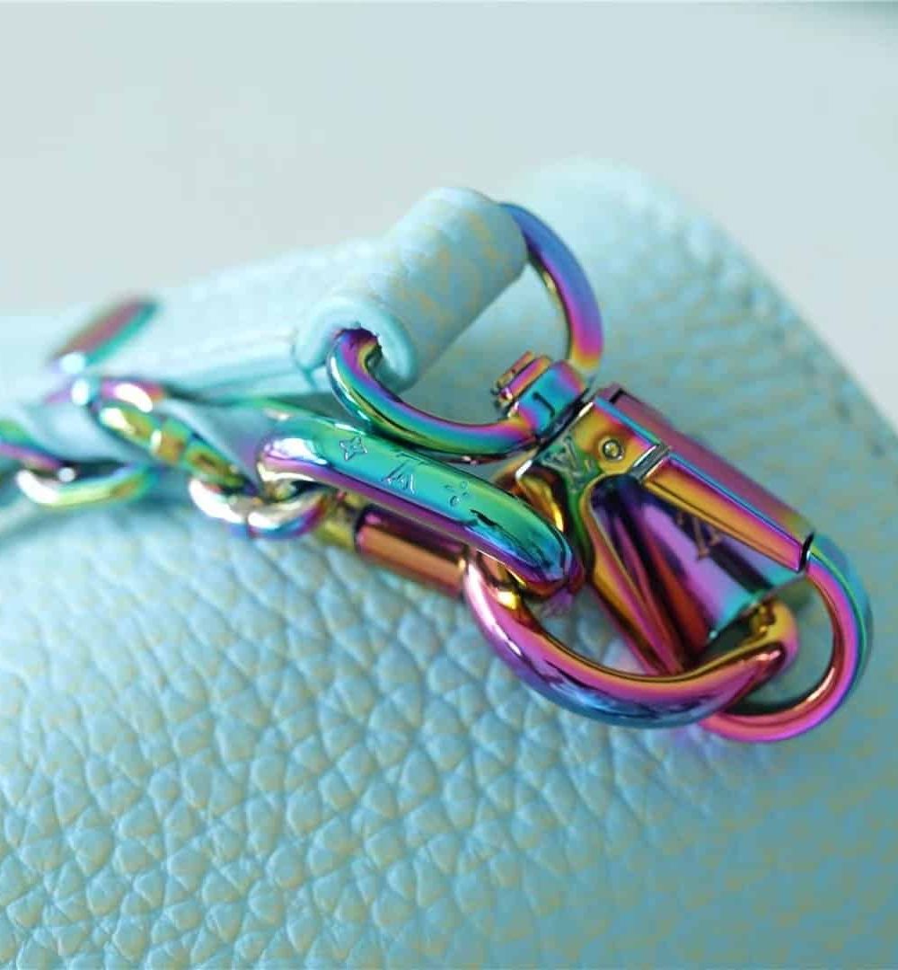 1:1 Replica Louis Vuitton LV Twist MM Grain Blue Luxury Bag For Women M20694 - 9.1in/23cm