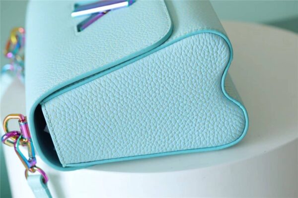 1:1 Replica Louis Vuitton LV Twist MM Grain Blue Luxury Bag For Women M20694 - 9.1in/23cm