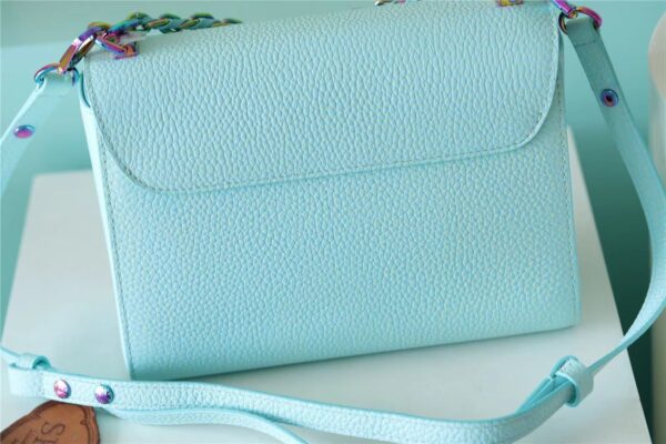 1:1 Replica Louis Vuitton LV Twist MM Grain Blue Luxury Bag For Women M20694 - 9.1in/23cm