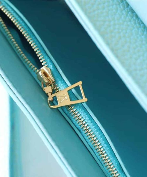 1:1 Replica Louis Vuitton LV Twist MM Grain Blue Luxury Bag For Women M20694 - 9.1in/23cm
