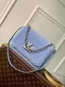 1:1 Replica Louis Vuitton LV Twist MM Blue Jean Exclusive Bag For Women M21040 9.1 in/23cm