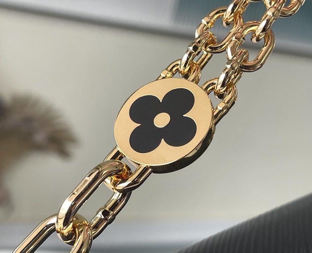 1:1 Replica Louis Vuitton LV Twist MM Monogram Flower Black Luxury Bag For Women M59402 - 9.1in/23cm