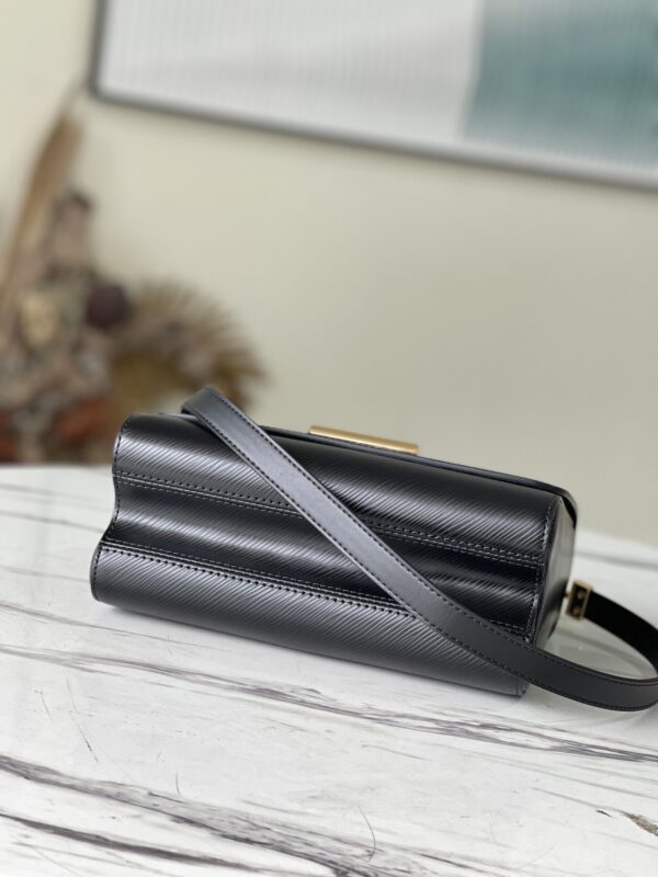 1:1 Replica Louis Vuitton LV Twist MM Monogram Flower Black Luxury Bag For Women M59402 - 9.1in/23cm