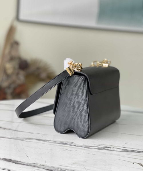 1:1 Replica Louis Vuitton LV Twist MM Monogram Flower Black Luxury Bag For Women M59402 - 9.1in/23cm