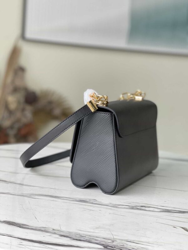 1:1 Replica Louis Vuitton LV Twist MM Monogram Flower Black Luxury Bag For Women M59402 - 9.1in/23cm