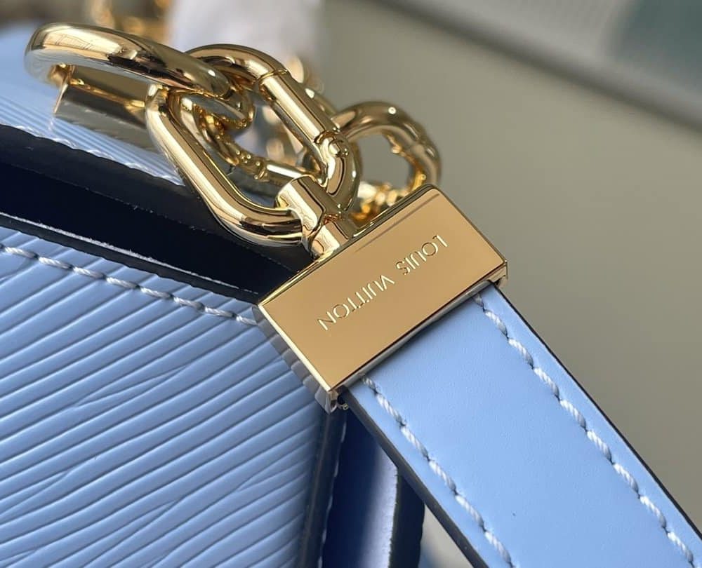 1:1 Replica Louis Vuitton LV Twist MM Monogram Flower Bleu Nuage Blue Luxury Bag For Women M59627 - 9.1in/23cm
