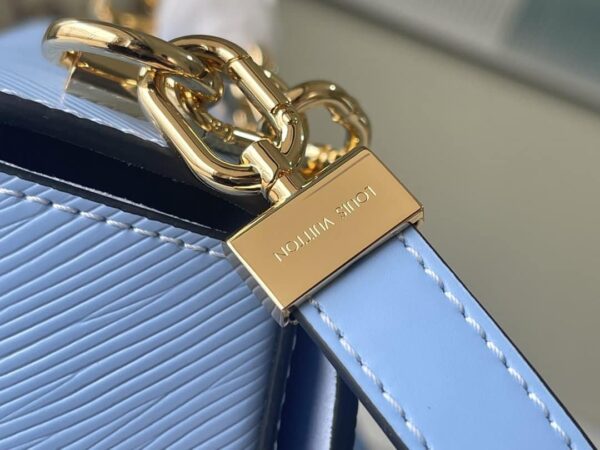1:1 Replica Louis Vuitton LV Twist MM Monogram Flower Bleu Nuage Blue Luxury Bag For Women M59627 - 9.1in/23cm
