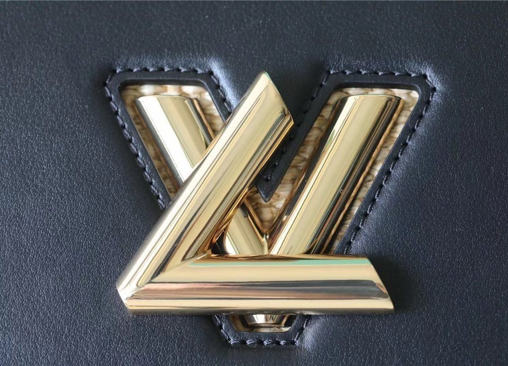 1:1 Replica Louis Vuitton LV Twist MM Raffia Black Luxury Bag For Women - 9.1in/23cm