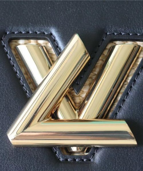 1:1 Replica Louis Vuitton LV Twist MM Raffia Black Luxury Bag For Women - 9.1in/23cm