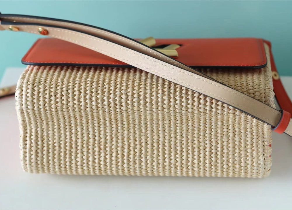 1:1 Replica Louis Vuitton LV Twist MM Raffia Caramel Luxury Bag For Women M57648 - 9.1in/23cm