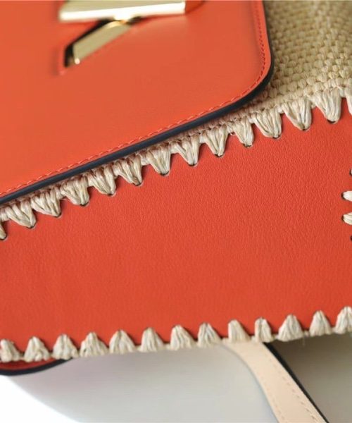 1:1 Replica Louis Vuitton LV Twist MM Raffia Caramel Luxury Bag For Women M57648 - 9.1in/23cm