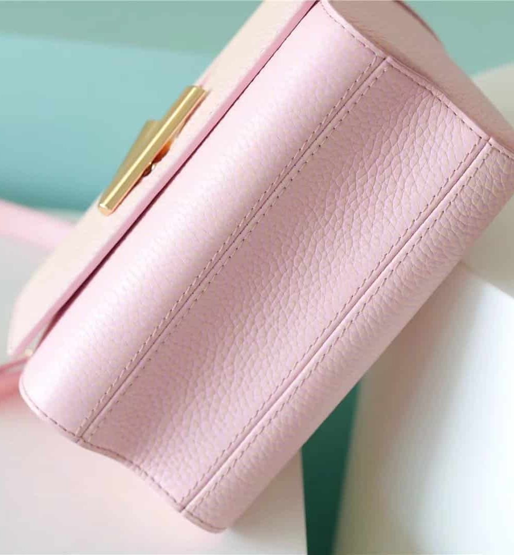 1:1 Replica Louis Vuitton LV Twist PM Grain Pink Luxury Bag For Women M20699 - 7.5in/19cm