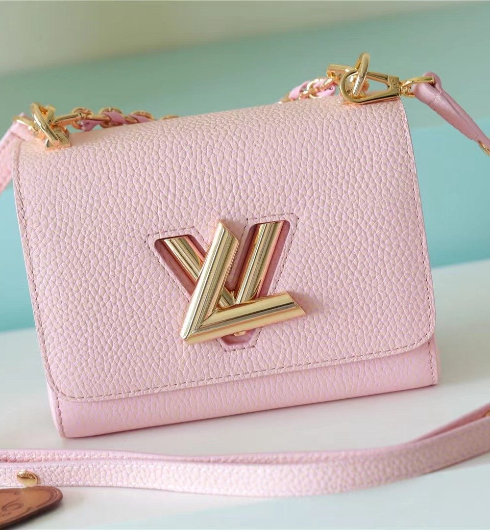 1:1 Replica Louis Vuitton LV Twist PM Grain Pink Luxury Bag For Women M20699 - 7.5in/19cm