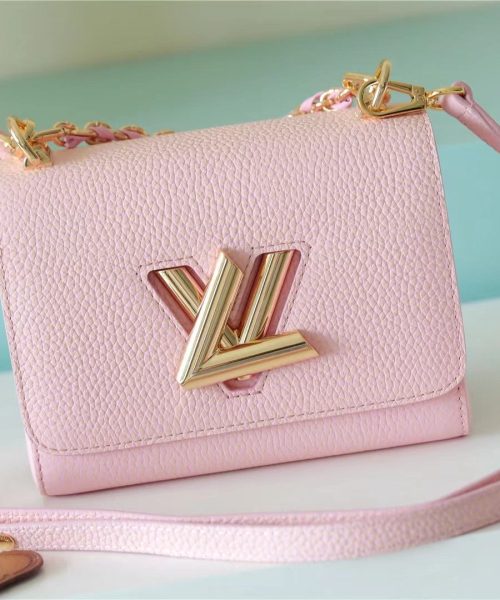 1:1 Replica Louis Vuitton LV Twist PM Grain Pink Luxury Bag For Women M20699 - 7.5in/19cm