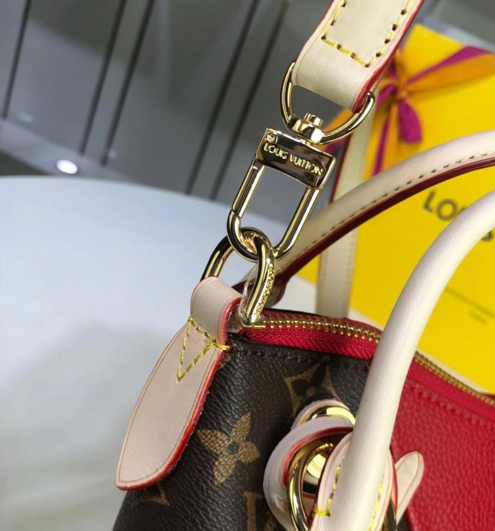 1:1 Replica Louis Vuitton LV V Tote BB Monogram Canvas Cerise Red Luxury Bag For Women M43966 - 10.6in/27cm