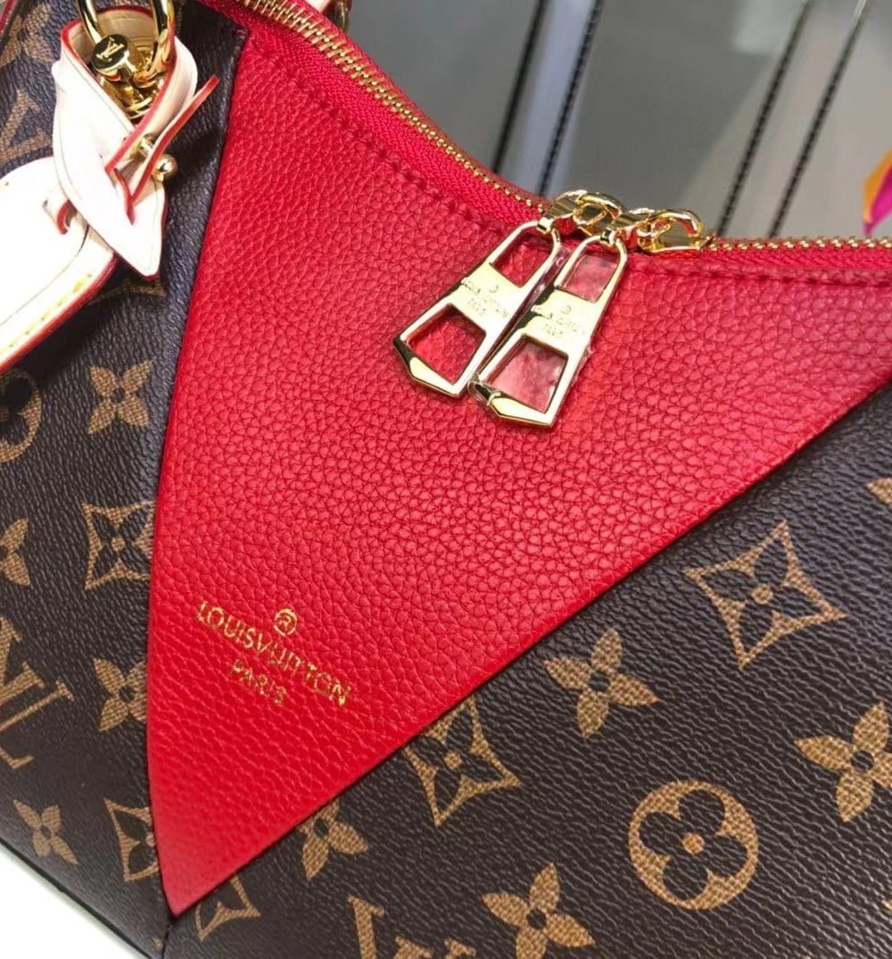 1:1 Replica Louis Vuitton LV V Tote BB Monogram Canvas Cerise Red Luxury Bag For Women M43966 - 10.6in/27cm