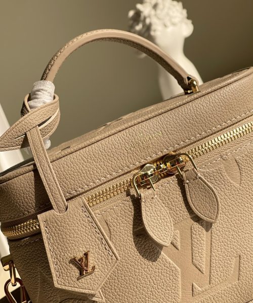 1:1 Replica Louis Vuitton LV Vanity PM Handbag Monogram Empreinte Tourterelle Beige Luxury Bag For Women M45608 -  7.5in/19cm