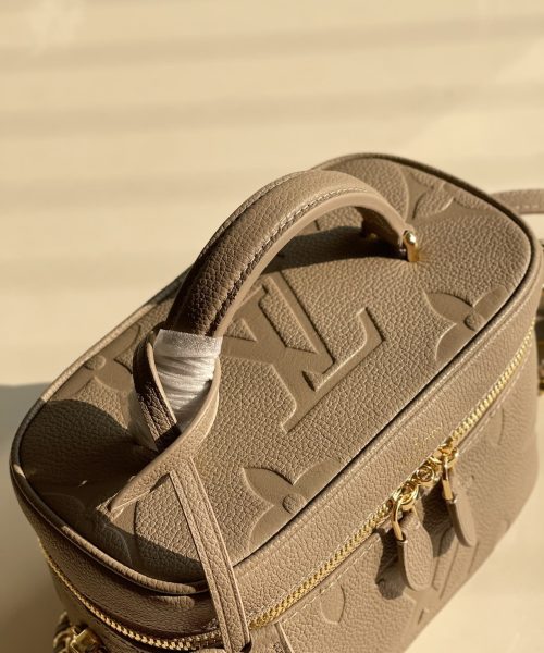 1:1 Replica Louis Vuitton LV Vanity PM Handbag Monogram Empreinte Tourterelle Beige Luxury Bag For Women M45608 -  7.5in/19cm